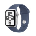 Apple Watch Series SE 2 GPS + Cellular Silver Aluminum Case With Storm Blue 